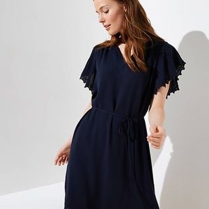 NWT LOFT Women's Eyelet Cuff Tie Waist‎ Dress